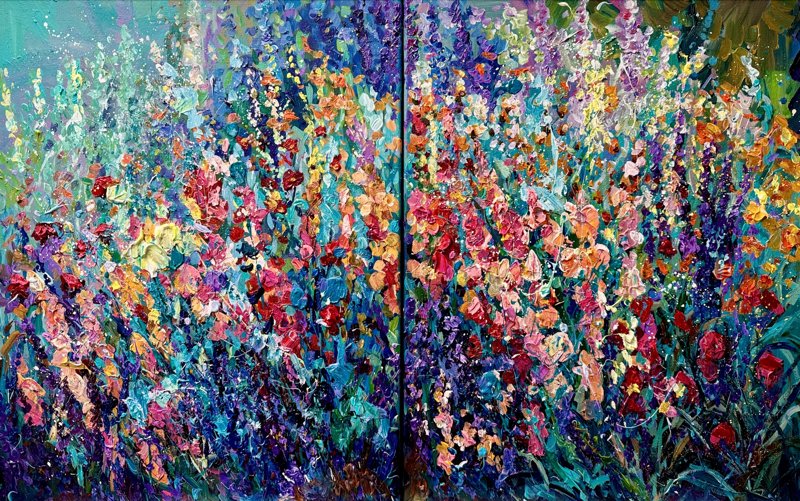 In Bloom, In Thought 1 Set Of Two Acrylic 16X20 Each