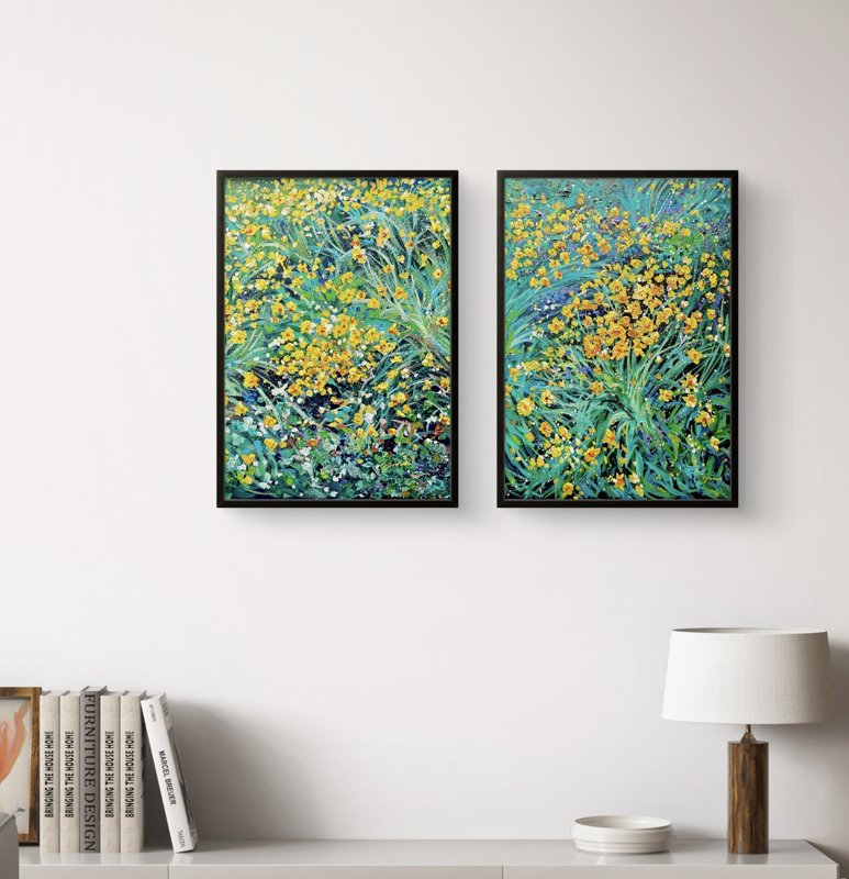 Golden Breeze  Set Of Two Acrylic 12X16 Each