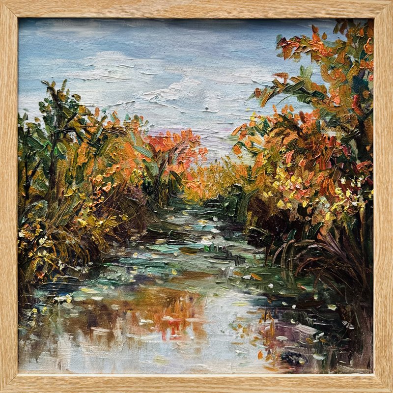 Fall Reflection 1 Oil On Canvas Panel 12X12