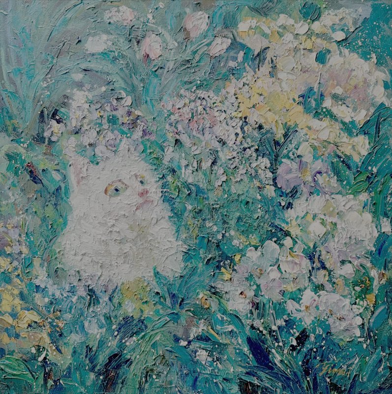 Hidden Gaze Oil On Gallery Wrapped Canvas 24X24