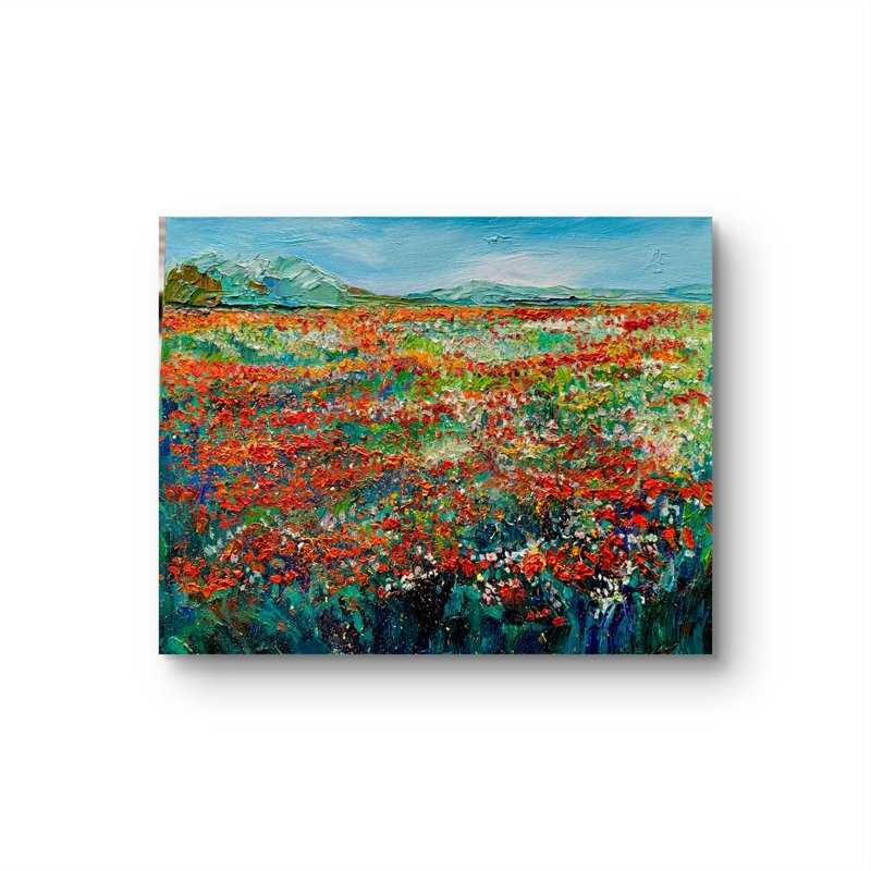 Poppy Field 1 Oil On Canvas 16X20