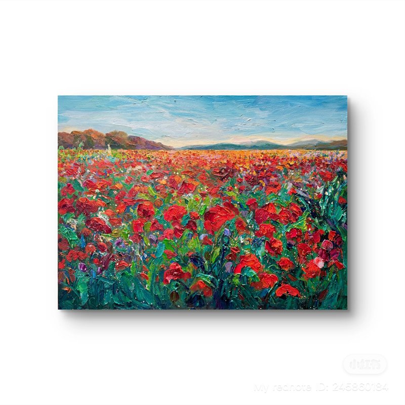 Poppy Field 2 Oil On Canvas 18X24