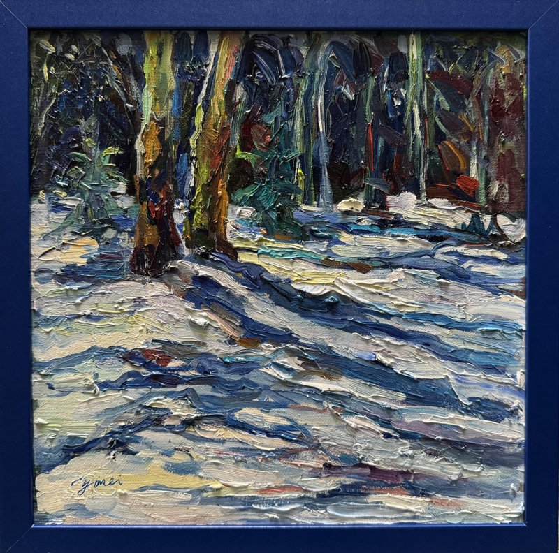 Shadows On Snow Oil On Canvas Panel 12X12