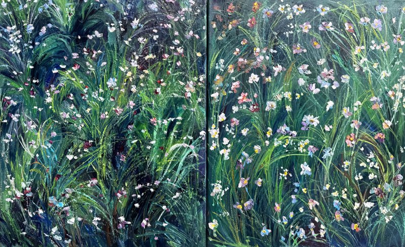 The Blooming Nook 3 (Set Of Two) Oil On Canvas 16X20 Each 